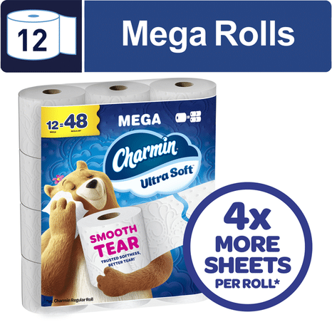 Charmin Toilet Paper Ultra Soft, Mega Rolls