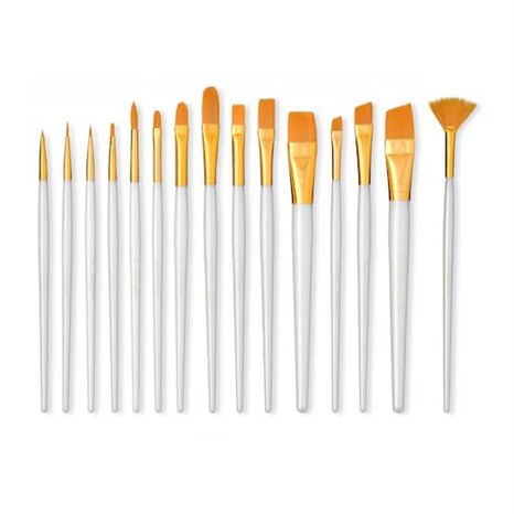 Craft Smart 15 Piece Golden Taklon Brush Set