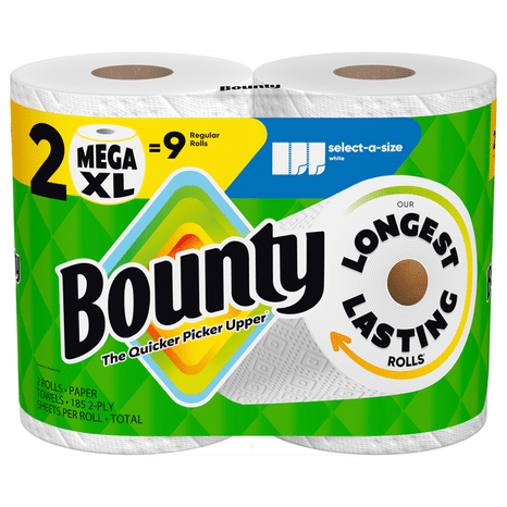 Bounty White 2-Ply Mega XL Rolls Paper Towels