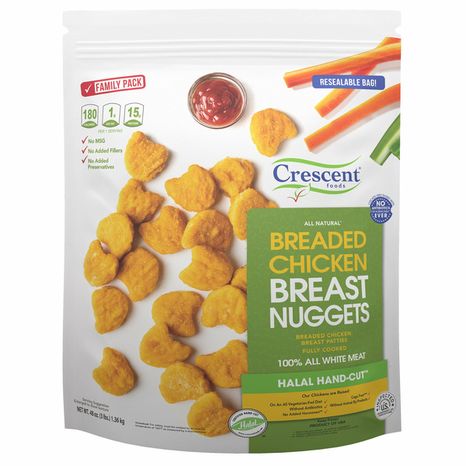 Crescent Foods Chicken Breast Nuggets, Breaded, 100% White Meat, Family Pack