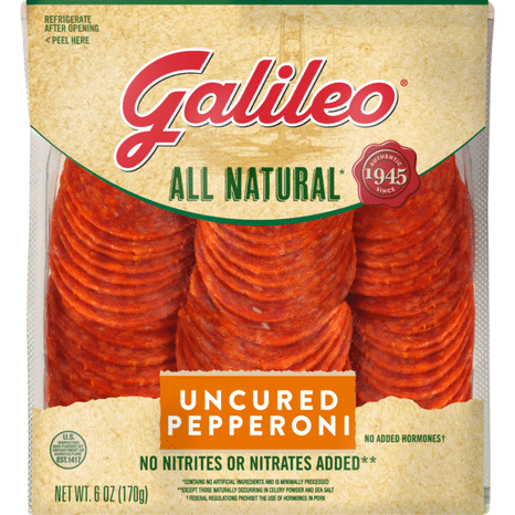 Galileo Salame Deli Sliced All Natural Pepperoni, 6 oz.