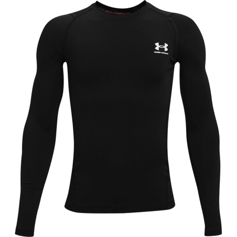 Under Armour Boys HeatGear Armour Long Sleeve - 001-Black & Pitch Grey - L