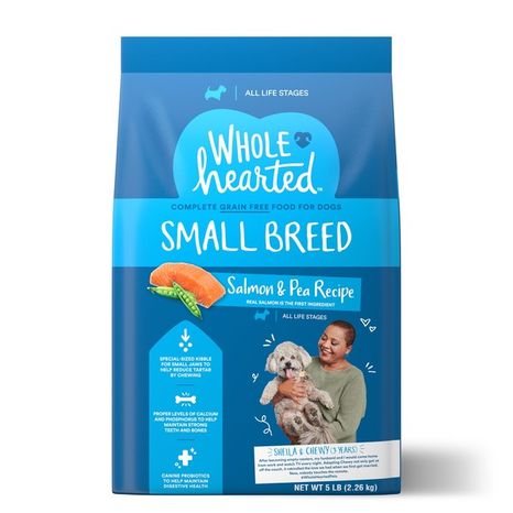 WholeHearted Salmon & Pea Recipe Small Breed All Life Stages Complete Grain Free Food For Dogs