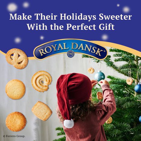 Royal Dansk Danish Butter Cookies, Premium Assorted Cookies in Gift Tin, Great for Sharing and Gifting, 12 oz
