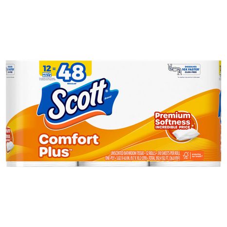 Scott Comfort Plus Unscented Bathroom Tissue
