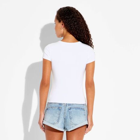 Wild Fable Women's Cap Sleeve Round Neck Button-Down Shirt, XXS - White