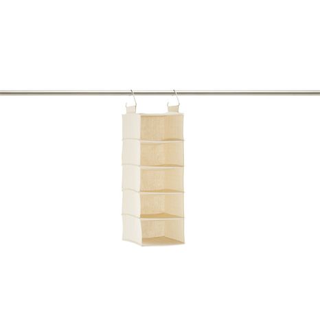 The Container Store Wide 5-Compartment Hanging Closet Organizer - Natural