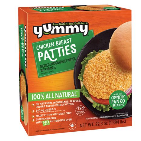 Yummy All Natural, Chicken Breast Patties