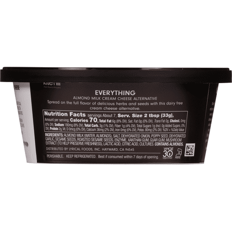 Kite Hill Dairy Free Cream Cheese, Everything