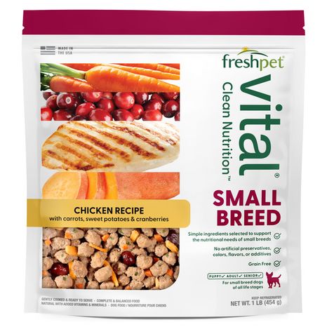 Freshpet Vital, Fresh Dog Food, Grain Free Small Breed Chicken Recipe