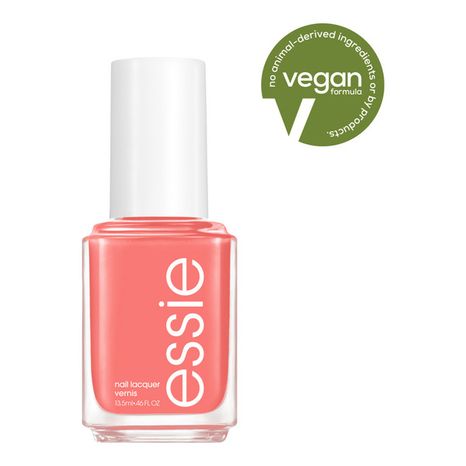 essie salon-quality nail polish, vegan, peachy coral, Peach Side Babe