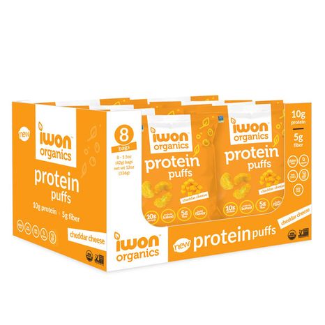 IWON Organics Cheddar Cheese, Organic Protein Puffs