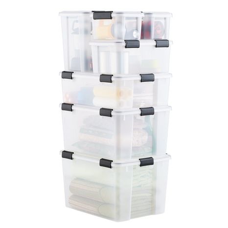 Iris 103 Quart Weathertight Tote With Wheels - Clear - 17-3/4" x 23-5/8" x 18-3/4"