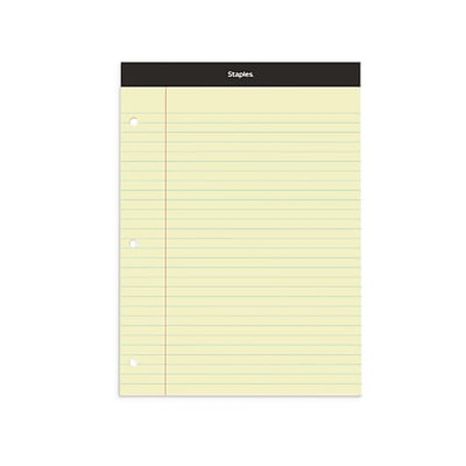 Armpad 8 1/2" x 11 3/4" Canary Yellow Wide Ruled 100 Double Sheet Legal/Wide Pad