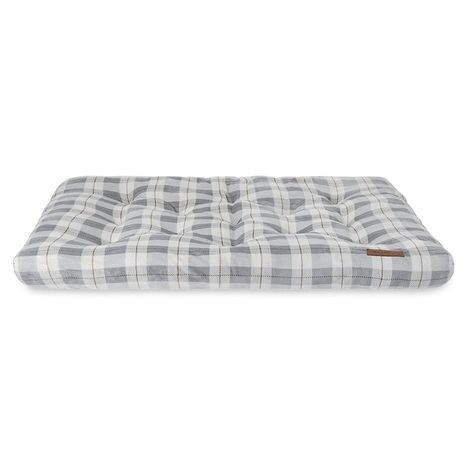 Vibrant Life Tufted Dog Bed for Jumbo Dogs, XL - Gray & White Plaid
