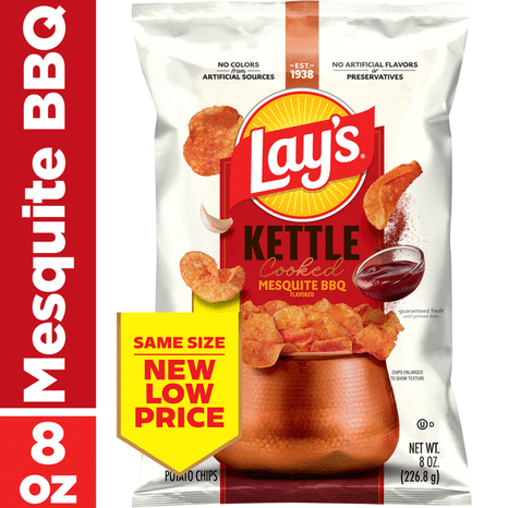 Lay's Kettle Cooked Potato Chips, Mesquite BBQ Flavored