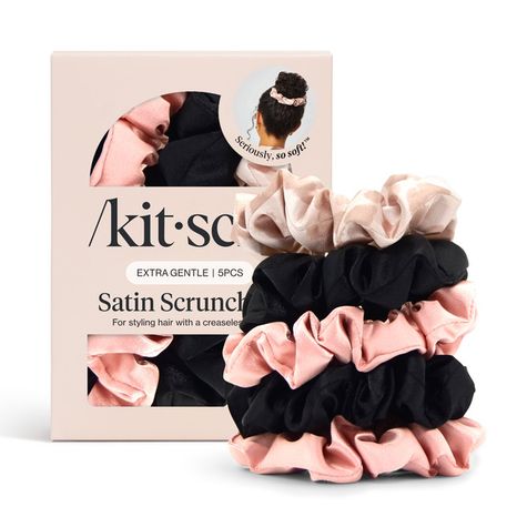 Kitsch Satin Scrunchies, No-Crease Frizz Control