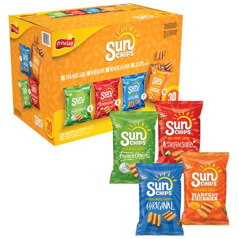 Sun Chips Whole Grain Snacks Variety 1 1/2 Oz 30 Count