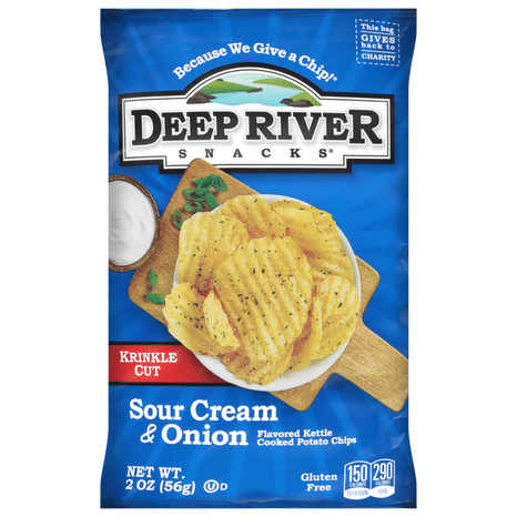 Deep River Snacks Krinkle Cut Kettle Cooked Sour Cream & Onion Potato Chips