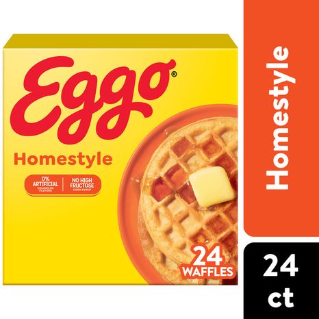 Eggo Homestyle Waffles, Breakfast Food, Family Pack, 24 Count