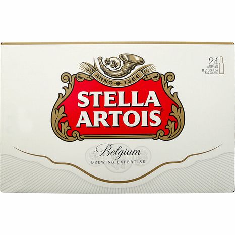 Stella Artois Premium Lager Beer, 24 Pack, 11.2 Fl Oz Glass Bottles, 5% Abv