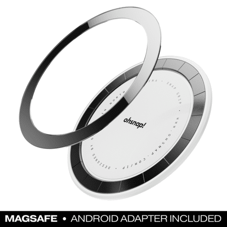 OhSnap Ultra-Thin Snap Magnetic Phone Grip & Stand Supports MagSafe Charging Grip Fits Any Phone - Overexposed White