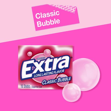 Extra Extra Long Lasting Flavor Classic Bubble Sugar Free Gum