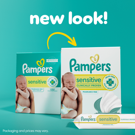 Pampers Baby Wipes Sensitive Perfume Free Pop-Top Packs