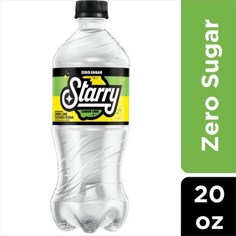 Starry Zero Sugar Lemon Lime Soda, Caffeine Free