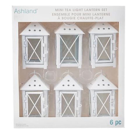 Ashland White Mini Tea Light Lantern Set