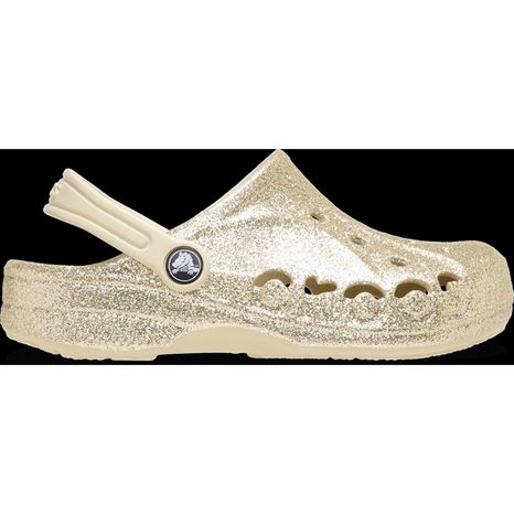 Crocs Toddler Baya Glitter Clogs, Size C5 - Winter White