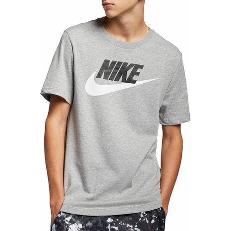 Nike Men's Sportswear Icon Futura Graphic Tee - Dark Grey Heather & Black