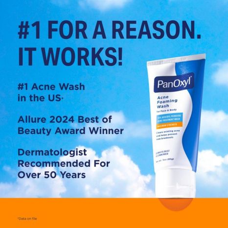 PanOxyl Acne Foaming Wash Maximum Strength 10% Benzoyl Peroxide