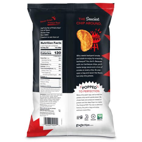 popchips BBQ Potato Chips, Low Calorie, Gluten Free, Healthy Snack