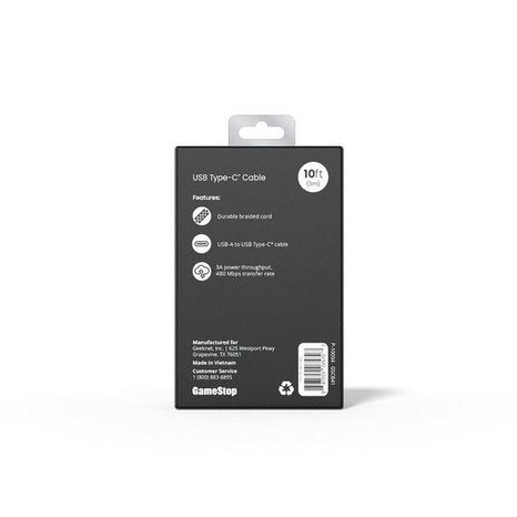 GameStop USB-C Cable for Xbox, PlayStation, Nintendo Switch & PC