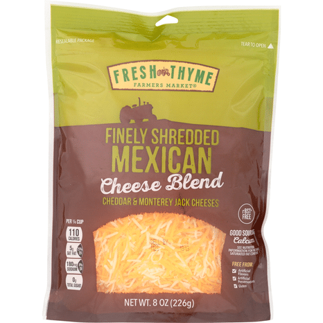 Fresh Thyme Market Finely Shredded Mexican Cheese Blend Cheddar & Monterey Jack Cheeses
