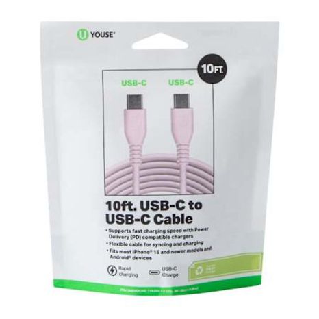 USB-C To USB-C Cable - Light Pink