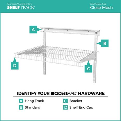 ClosetMaid 84" White Standard ShelfTrack
