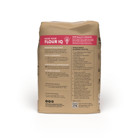 King Arthur Baking Company 100% Organic Whole Wheat Flour, 100% Whole Grain, Non-GMO Project
