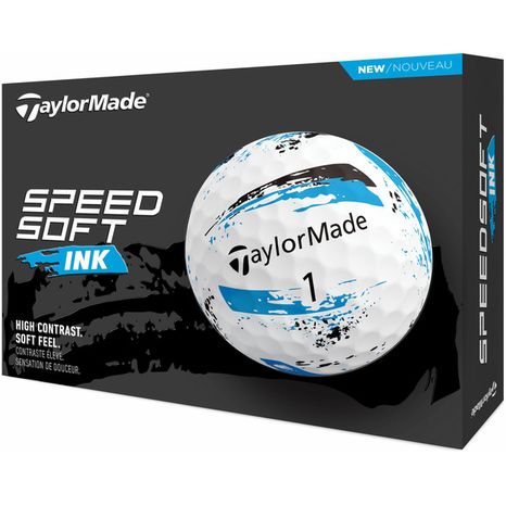 TaylorMade 2024 SpeedSoft Ink Golf Balls - White & Blue