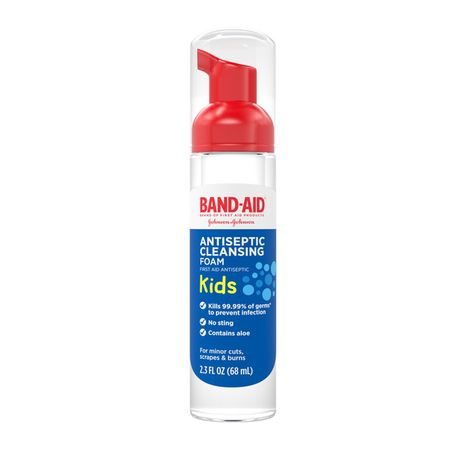 BAND-AID Band-Aid First Aid Antiseptic Cleansing Foam for Kids, 2.3 fl. Oz