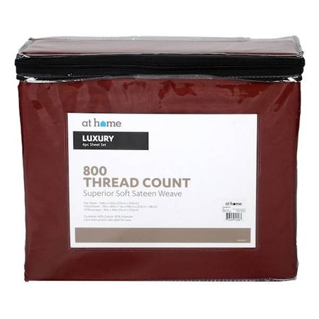 At Home 800 Thread Count Luxury Sheet Set - Red