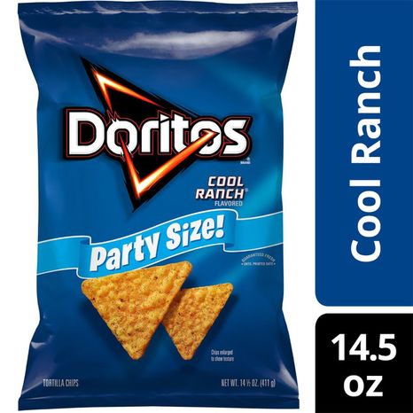 Doritos Tortilla Chips Cool Ranch Flavored 14 1/2 Oz