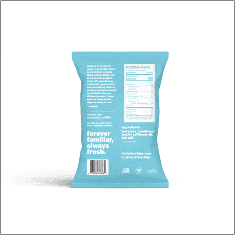 Christie's Classic Style Sea Salt Potato Chips, Plant-based