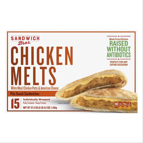 Sandwich Bros. Chicken Melts, Frozen Pita Sandwiches