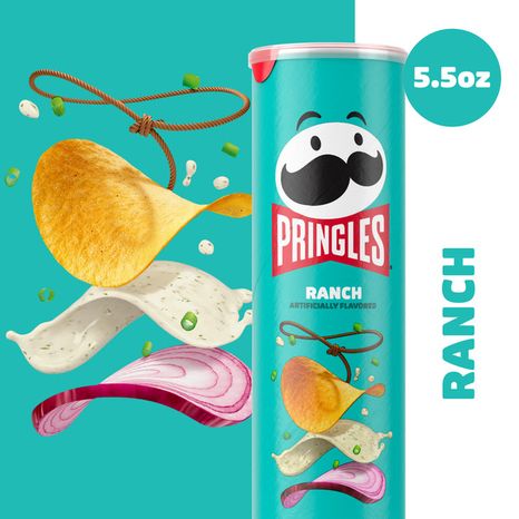 Pringles Ranch Potato Crisps Chips, Lunch Snacks, 5.5 oz