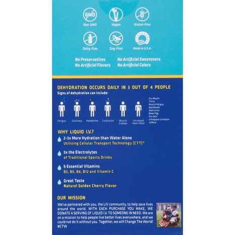 Liquid I.V. Hydration Multiplier Electrolyte Drink Mix, Golden Cherry