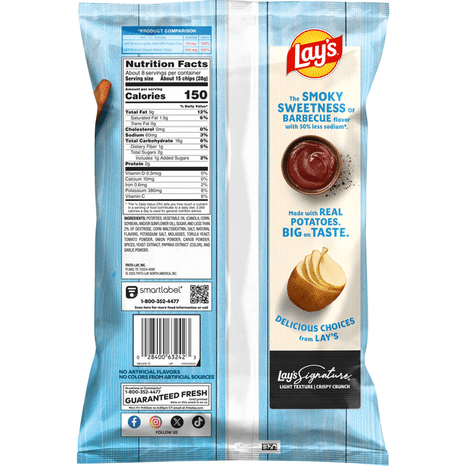Lay's Lightly Salted Potato Chips Barbecue