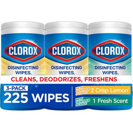 Clorox Disinfecting Wipes Variety Pack, Bleach Free, Crisp Lemon & Fresh Scents