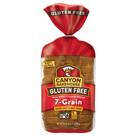 Canyon Bakehouse 7-Grain Sandwich Bread, Gluten Free Bread, 100% Whole Grain, Frozen,